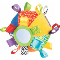 PLAYGRO Loopy Loops balle sensorielle en peluche avec miroir et grelot