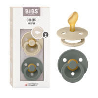 BIBS COLOUR sucettes apaisantes 2pack caoutchouc 6mois+ ANATOMIQUES