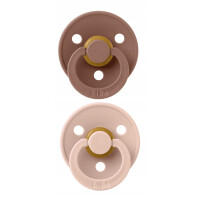 BIBS COLOUR sucettes apaisantes 2pack caoutchouc 6mois+ SYMÉTRIQUES