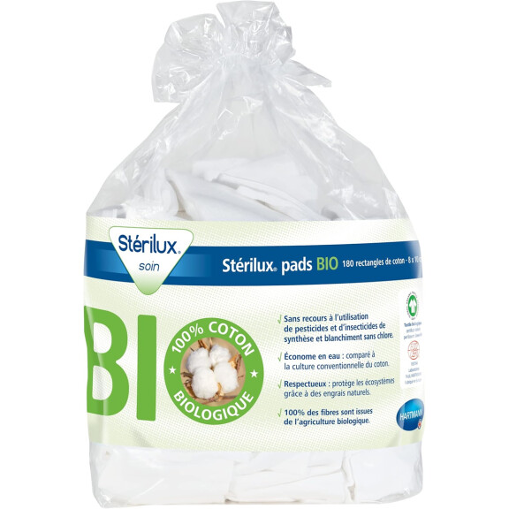 HARTMANN Sterilux coton hydrophile pour soins de la peau 8 x 10 cm 180 pièces