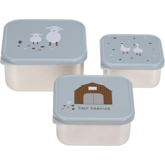 LASSIG Boîtes à snacks en acier INOX x3