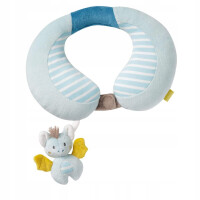 FEHN Petit Château coussin appui-tête de voyage avec hochet CHAUVE-SOURIS