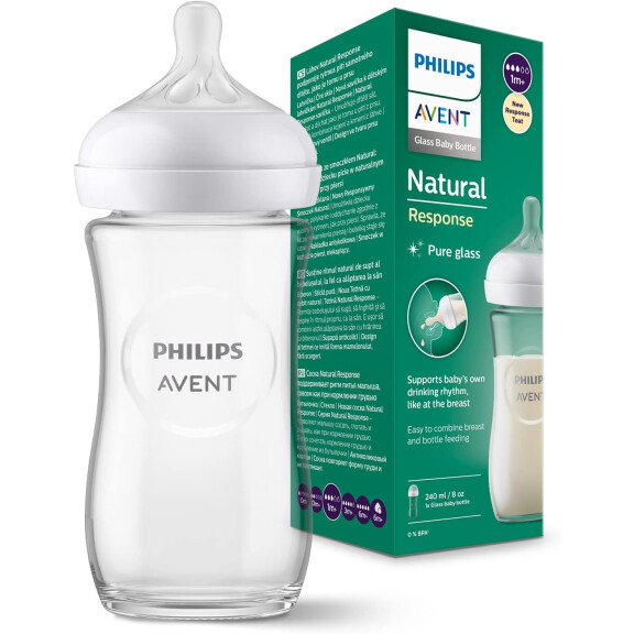 PHILIPS AVENT Natural RESPONSE biberon 240 ml 1mois+ VERRE