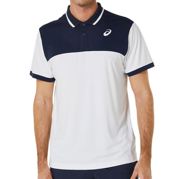 ASICS Court Polo Shirt Brilliant White / Midnight - koszulka męska