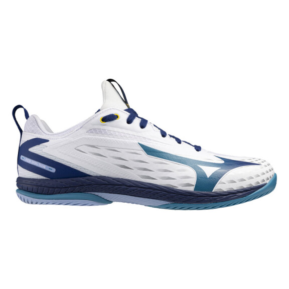 Mizuno Wave Drive Neo 4 White / Bellwether Blue / Fjord Blue - buty do badmintona