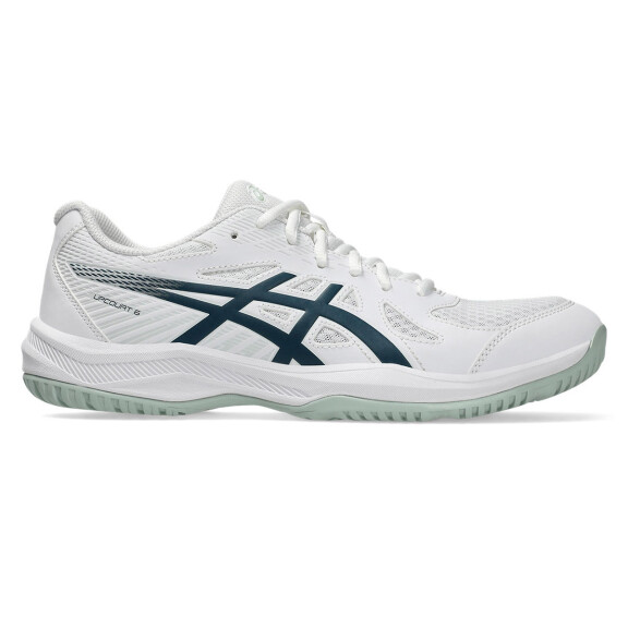 ASICS Upcourt 6 White / Tranquil Teal - buty do badmintona