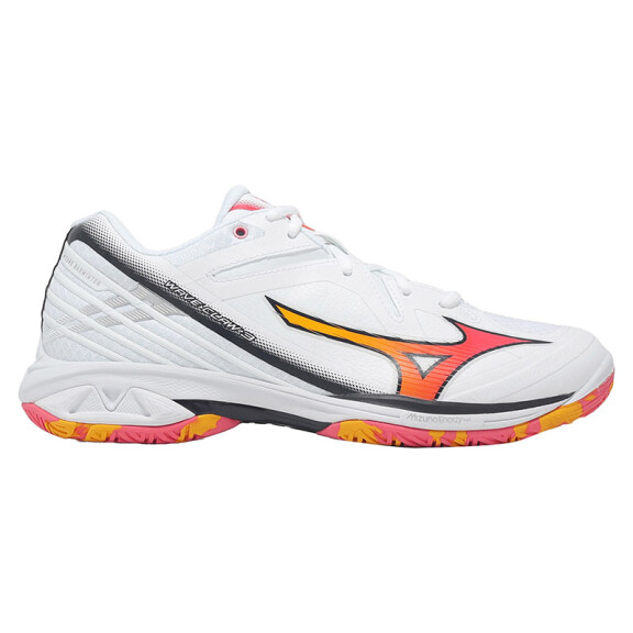 Mizuno Wave Claw 3 White / Citrus / Calypso Coral - buty do badmintona
