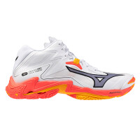 Mizuno Wave Lightning Z8 Mid White / Fiery Coral / Citrus - buty do badmintona