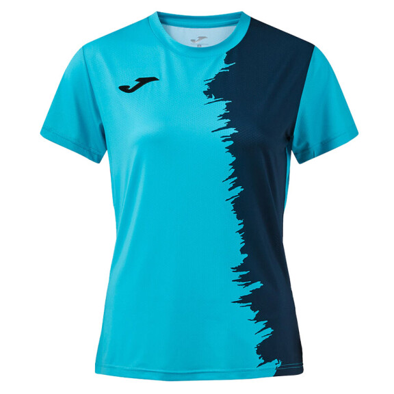 Joma Picasho Woman SS Tee Fluorescent Turquoise / Dark Navy - koszulka damska