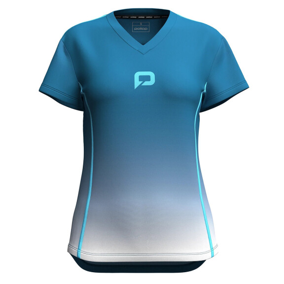 Pallap Technical Women's V-Neck T-Shirt Petrol Blue / Cyan Blue - koszulka damska