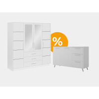 Zestaw Bali D4 szafa + komoda | biały