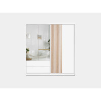 Szafa Majorka 203 z lustrem i lamelami | biała