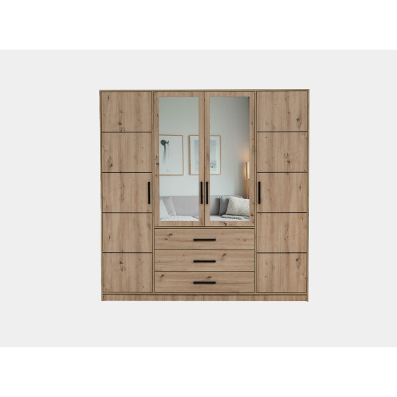 Szafa Kos D4 dąb artisan z lustrem uchylna