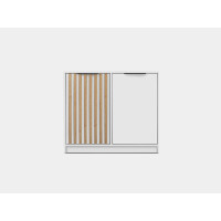 Komoda Bali Lux 2D dwudrzwiowa z lamelami biała