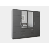 Szafa Bali 240 uchylna grafitowa z lustrami