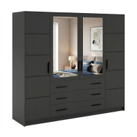 Szafa Bali 240 uchylna grafitowa z lustrami