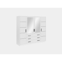 Szafa Bali 240 uchylna biała z lustrami