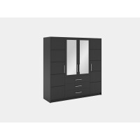 Szafa Bali D4 uchylna z lustrem i z szufladami grafitowa