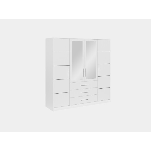 Szafa Bali D4 uchylna z lustrem i z szufladami biała
