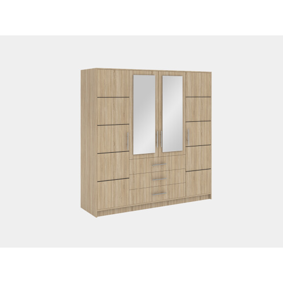 Szafa Bali D4 uchylna z lustrem i z szufladami dąb sonoma