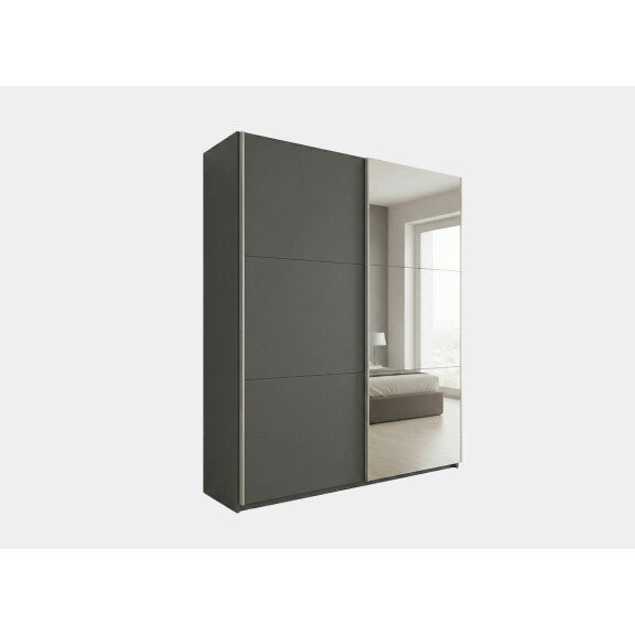 Szafa przesuwna VIGO 150 grafitowa z lustrem