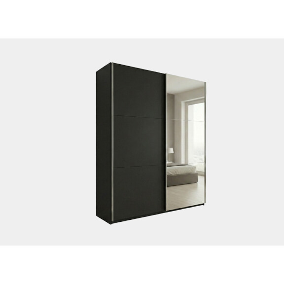 Szafa przesuwna VIGO 150 czarna z lustrem