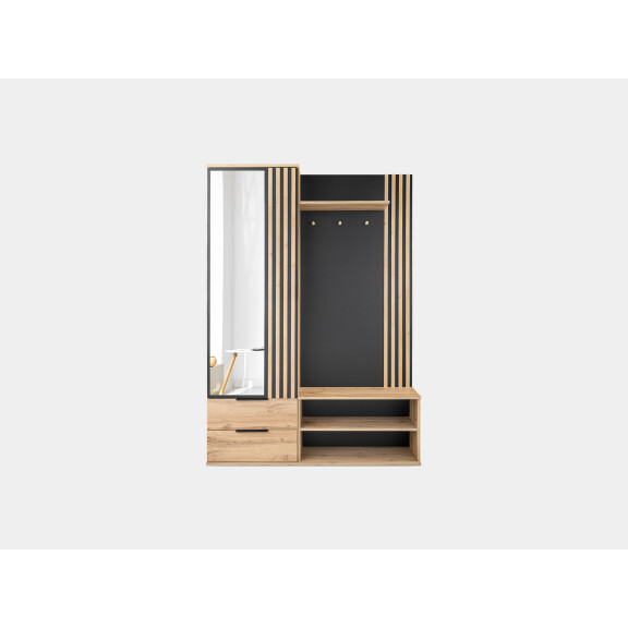 Garderoba do przedpokoju Lugo z lustrem i lamelami