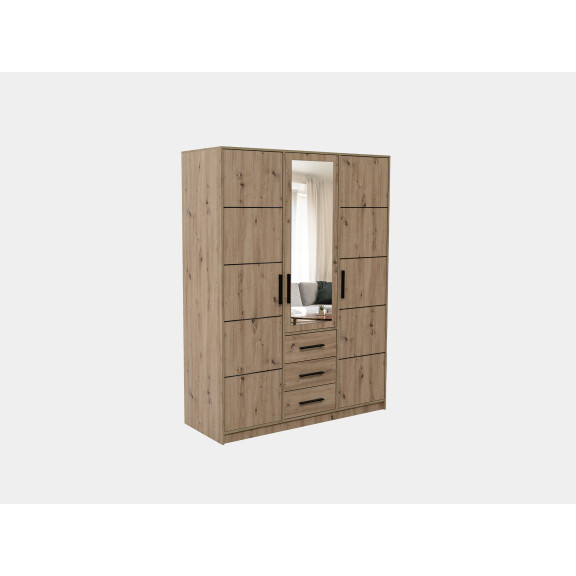 Szafa Kos D3 dąb artisan z lustrem uchylna