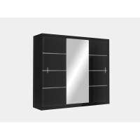 Szafa Vista 250 czarna przesuwna z lustrem