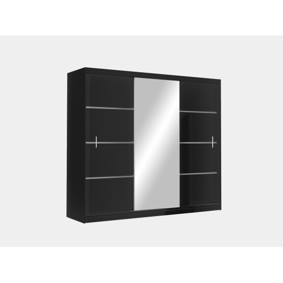 Szafa Vista 250 czarna przesuwna z lustrem