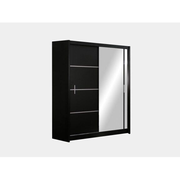 Szafa Vista 180 czarna przesuwna z lustrem