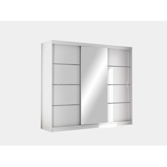 Szafa Vista 250 biała przesuwna z lustrem