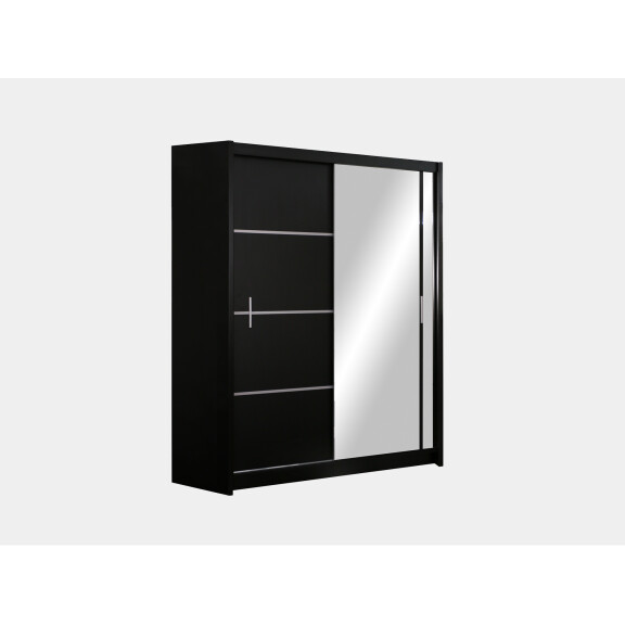 Szafa Vista 150 czarna przesuwna z lustrem