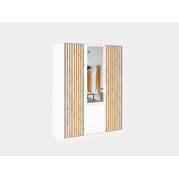 Szafa BALI LUX D3 biała z lamelami