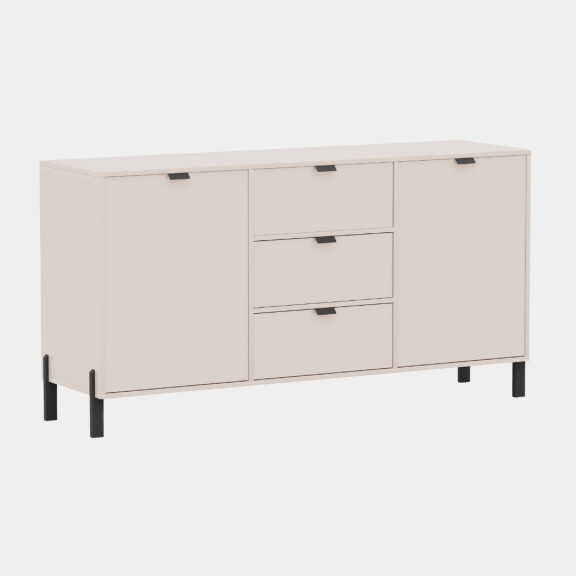 Komoda Cremona beżowa dwudrzwiowa z szufladami