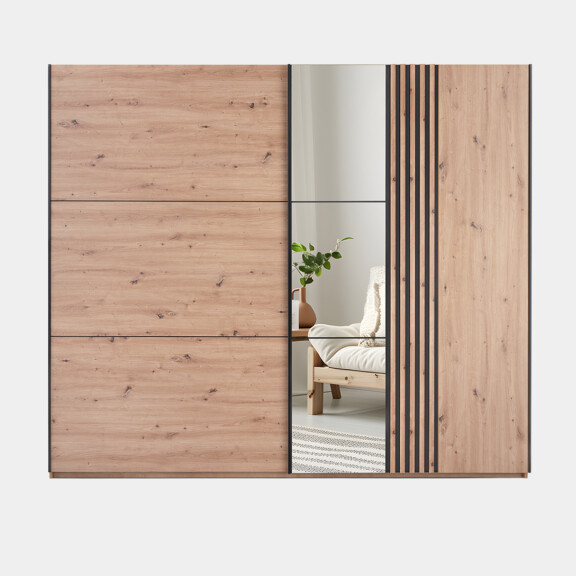 Szafa przesuwna z lustrem Sintra 250 cm dąb artisan