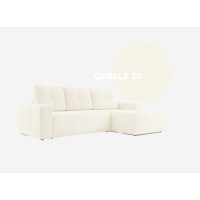 Narożnik Daisy pikowany z funkcją spania w tkaninie boucle - Quelle 02