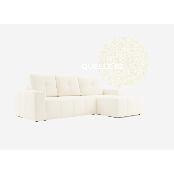 Narożnik Daisy pikowany z funkcją spania w tkaninie boucle - Quelle 02