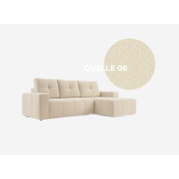 Narożnik Daisy pikowany z funkcją spania w tkaninie boucle - Quelle 06