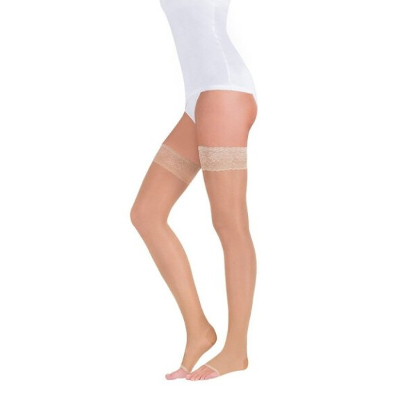 Veera Pończochy samonośne z koronką I stopnia ucisku 140 den (18-21 mmHg) - OTWARTE PALCE
