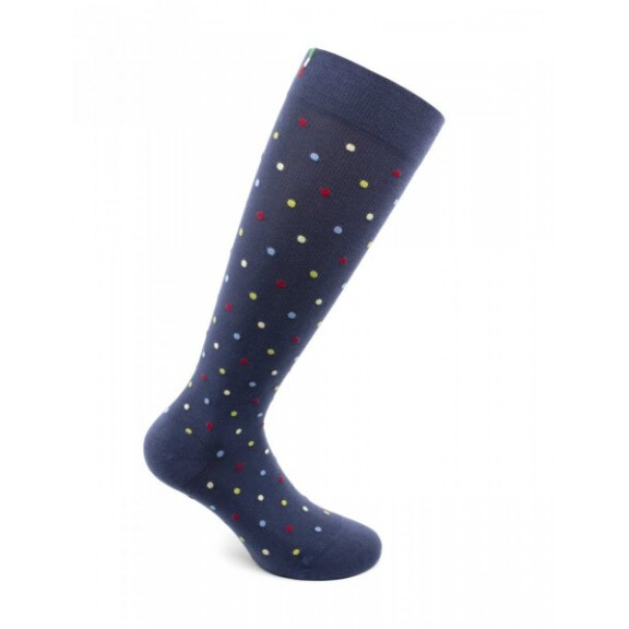 RELAXSAN - Podkolanówki uciskowe niebieskie w kolorowe kropki Fancy Socks (15 - 21 mmHg) 810-04