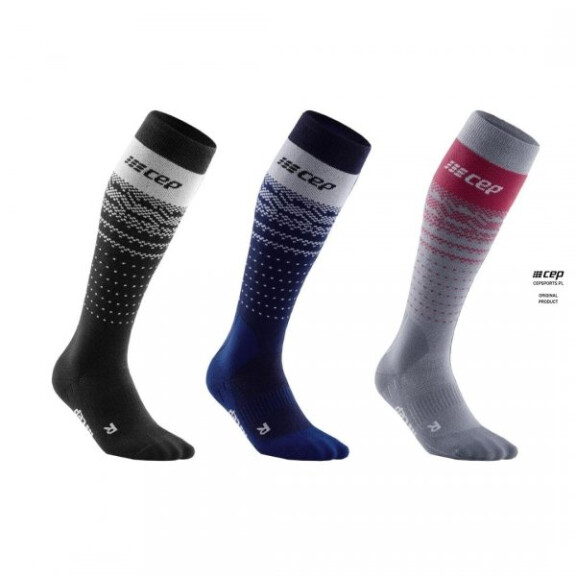 CEP Podkolanówki kompresyjne SKI THERMO MERINO  dla narciarek (20-30mmHg)
