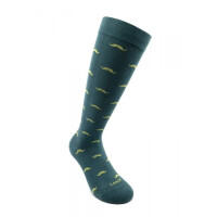 RELAXSAN - Podkolanówki uciskowe zielone w wąsy Fancy Socks (15 - 21 mmHg) 810 BAFFO