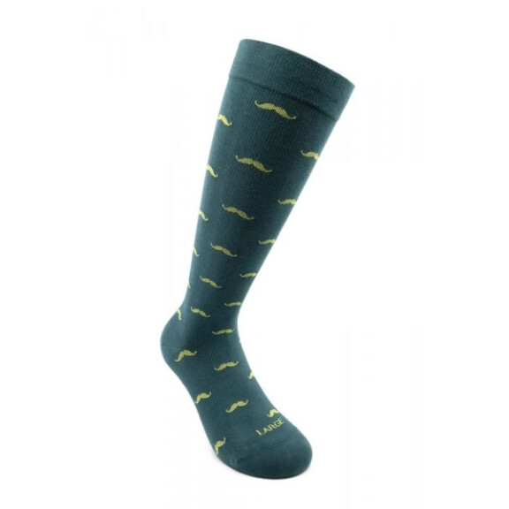 RELAXSAN - Podkolanówki uciskowe zielone w wąsy Fancy Socks (15 - 21 mmHg) 810 BAFFO