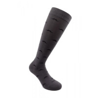 RELAXSAN - Podkolanówki uciskowe ciemnoszare w wąsy Fancy Socks (15 - 21 mmHg) 810 BAFFO