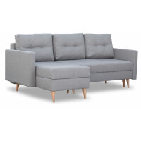 Narożnik z funkcją spania skandynawski Malmö Szary