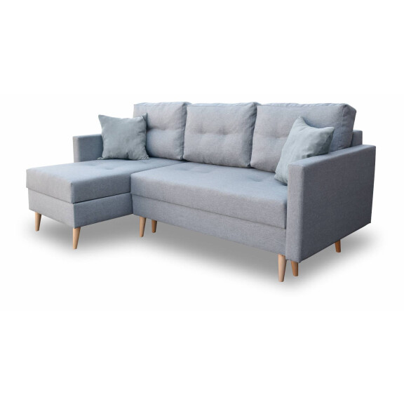 Narożnik z funkcją spania na sprężynach Falun Szary