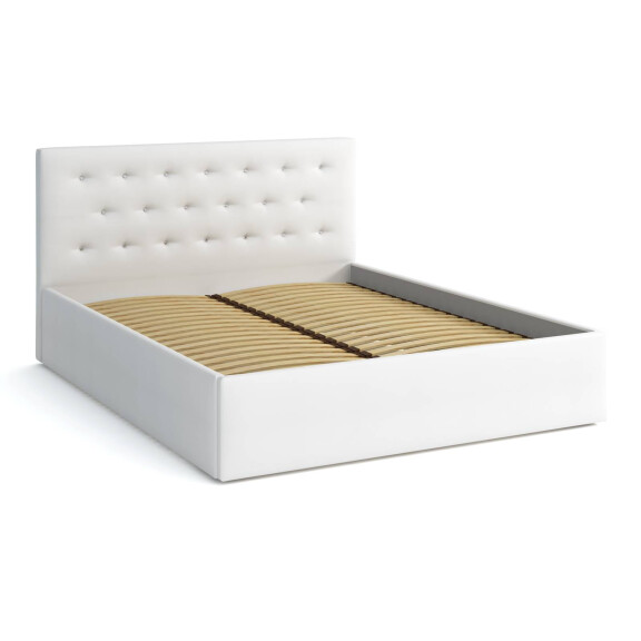 Łóżko tapicerowane z materacem 140x200 Star Białe