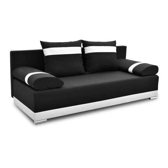 Kanapa z funkcją spania sofa wersalka Orlean PLUS Czarna
