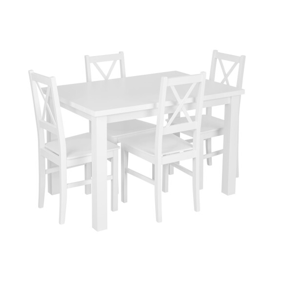 Zestaw stół z 4 krzesłami do kuchni jadalni Z070 Biały